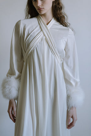 1960s Lucie Ann Marabou robe