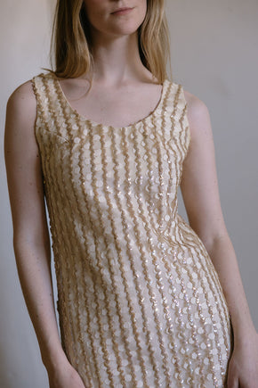 1960s ostrich sequin cocktai dress