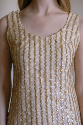 1960s ostrich sequin cocktai dress