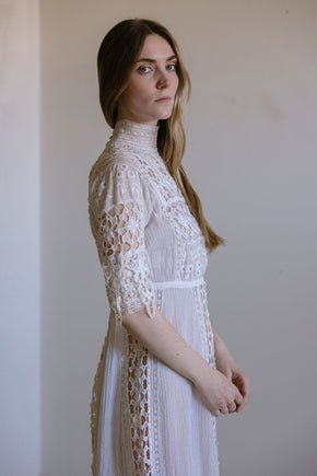 1900s lace cotton lawn gown