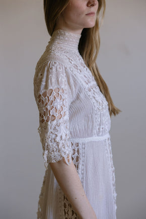 1900s lace cotton lawn gown