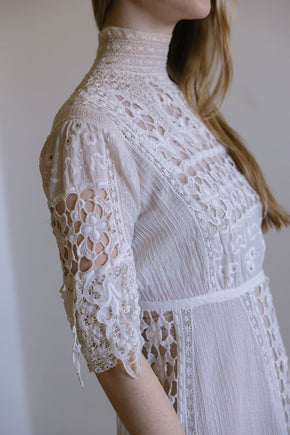 1900s lace cotton lawn gown