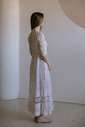 1900s lace cotton lawn gown