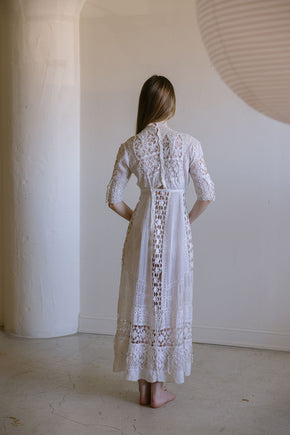 1900s lace cotton lawn gown