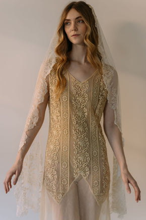 1920s embroidered net gown