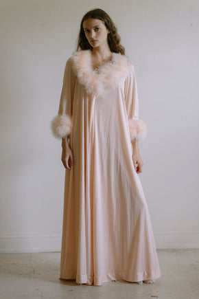 Vintage 1960s Lucie Ann Marabou robe set