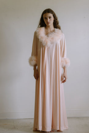 Vintage 1960s Lucie Ann Marabou robe set
