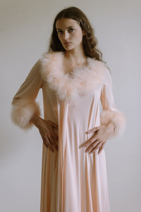 Vintage 1960s Lucie Ann Marabou robe set