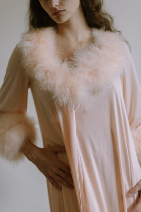 Vintage 1960s Lucie Ann Marabou robe set