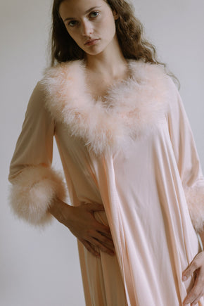 Vintage 1960s Lucie Ann Marabou robe set