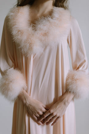 Vintage 1960s Lucie Ann Marabou robe set