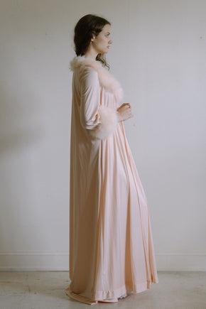 Vintage 1960s Lucie Ann Marabou robe set