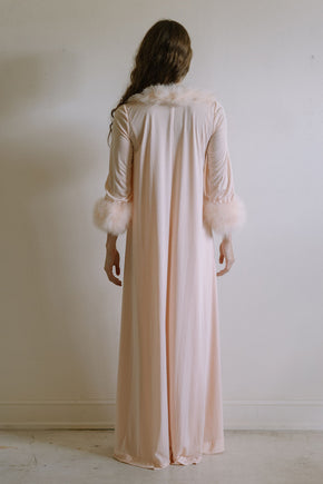Vintage 1960s Lucie Ann Marabou robe set