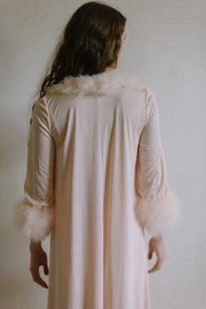 Vintage 1960s Lucie Ann Marabou robe set
