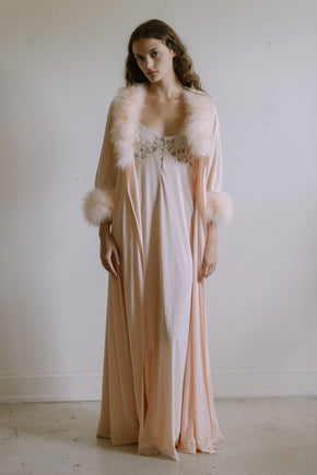 Vintage 1960s Lucie Ann Marabou robe set