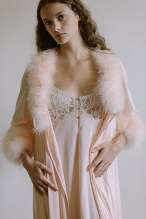Vintage 1960s Lucie Ann Marabou robe set