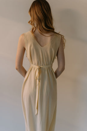 1930s bias cut Yellow embrodiered silk nightgown, France