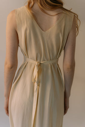 1930s bias cut Yellow embrodiered silk nightgown, France
