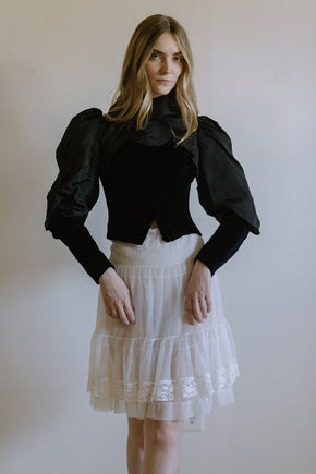 1890s silk velvet bodice