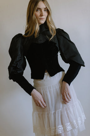 1890s silk velvet bodice