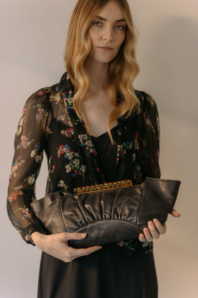 1930s French bakelite and leather XL Clutch bag