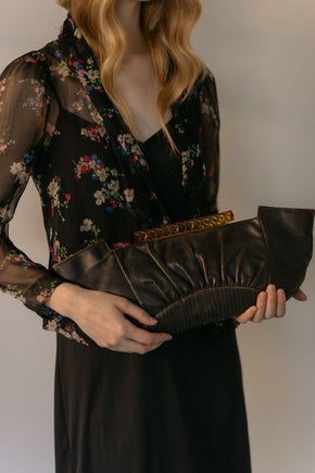 1930s French bakelite and leather XL Clutch bag
