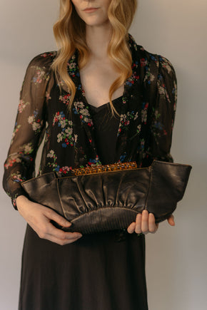 1930s French bakelite and leather XL Clutch bag