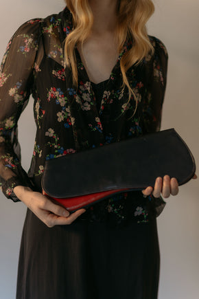 French 1940s modernist sculptural colorblock clutch