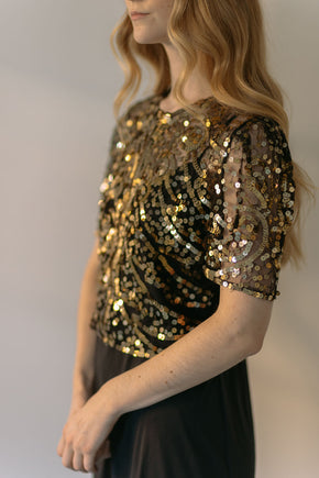 1930s gold sequin evening blouse