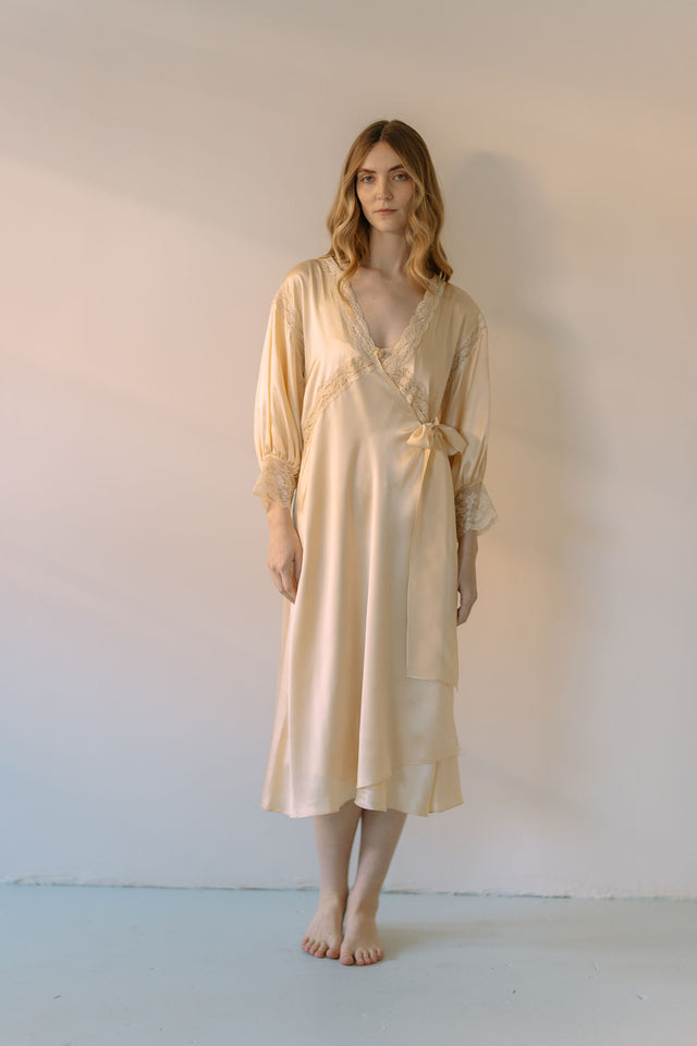 Vintage 1990s cream silk bridal set