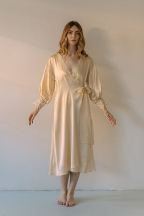 Vintage 1990s cream silk bridal set