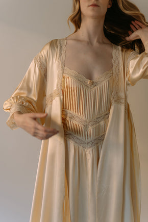 Vintage 1990s cream silk bridal set