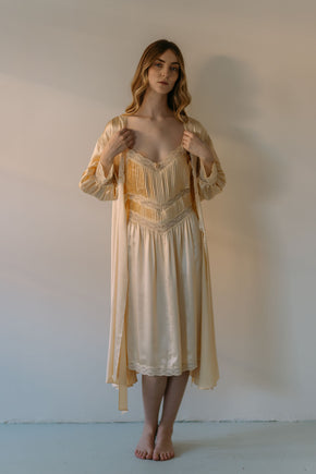 Vintage 1990s cream silk bridal set