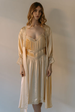 Vintage 1990s cream silk bridal set