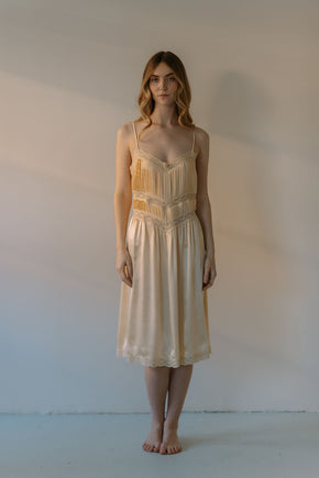 Vintage 1990s cream silk bridal set