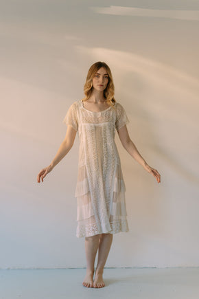antique 1920s embroidered net lace dress