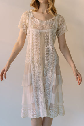 antique 1920s embroidered net lace dress
