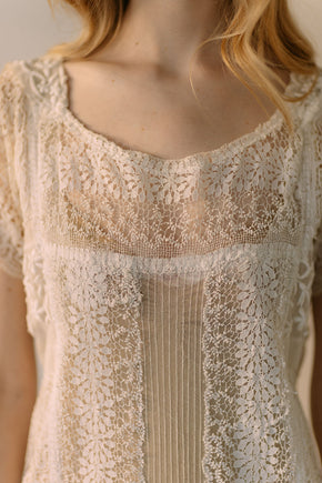 antique 1920s embroidered net lace dress