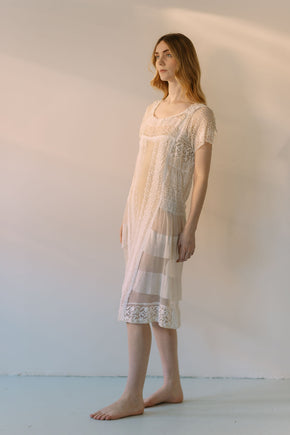antique 1920s embroidered net lace dress