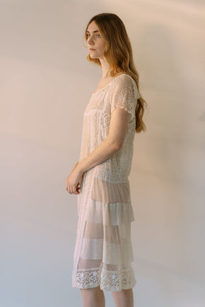 antique 1920s embroidered net lace dress