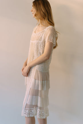 antique 1920s embroidered net lace dress
