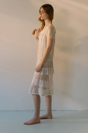 antique 1920s embroidered net lace dress