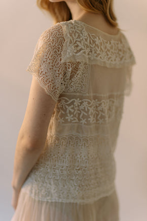 antique 1920s embroidered net lace dress