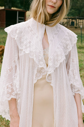 1900s swiss dot angel sleeve lace robe