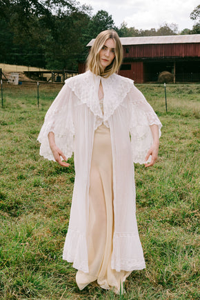 1900s swiss dot angel sleeve lace robe