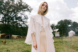 1900s swiss dot angel sleeve lace robe