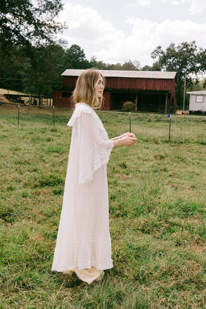 1900s swiss dot angel sleeve lace robe