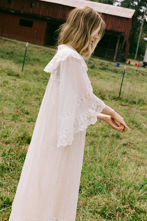 1900s swiss dot angel sleeve lace robe