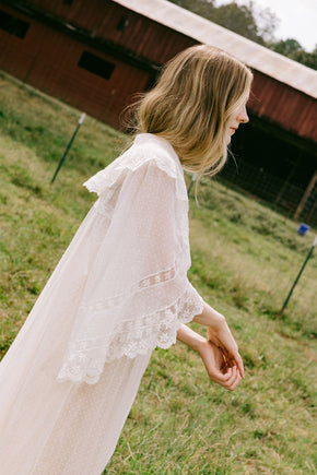 1900s swiss dot angel sleeve lace robe