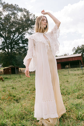 1900s swiss dot angel sleeve lace robe